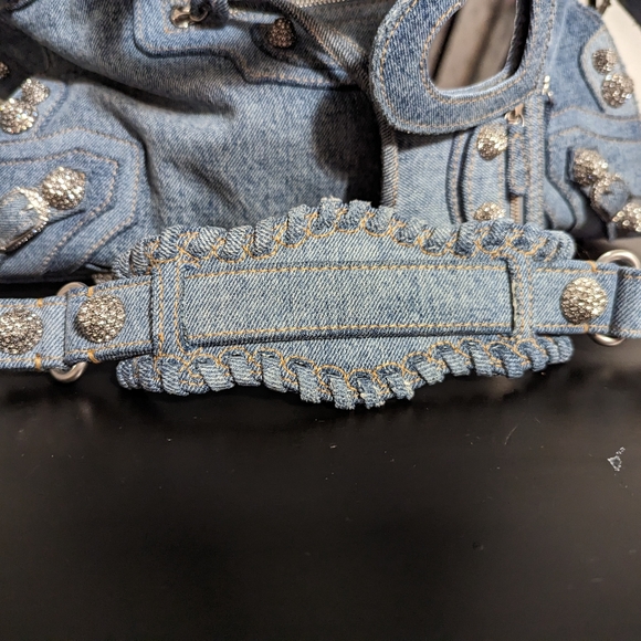 Balenciaga Neo Cagole City Handbag in Denim and Crystal - Picture 10 of 13